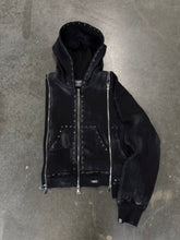 Load image into Gallery viewer, Demik - Black diamond 3x zip up hoodie
