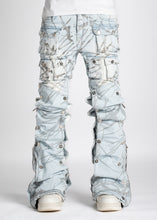 Load image into Gallery viewer, Guapi - Aqua blue stacked premium denim
