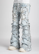 Load image into Gallery viewer, Guapi - Aqua blue stacked premium denim
