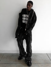 Load image into Gallery viewer, Demik - Black diamond 3x zip flared sweats
