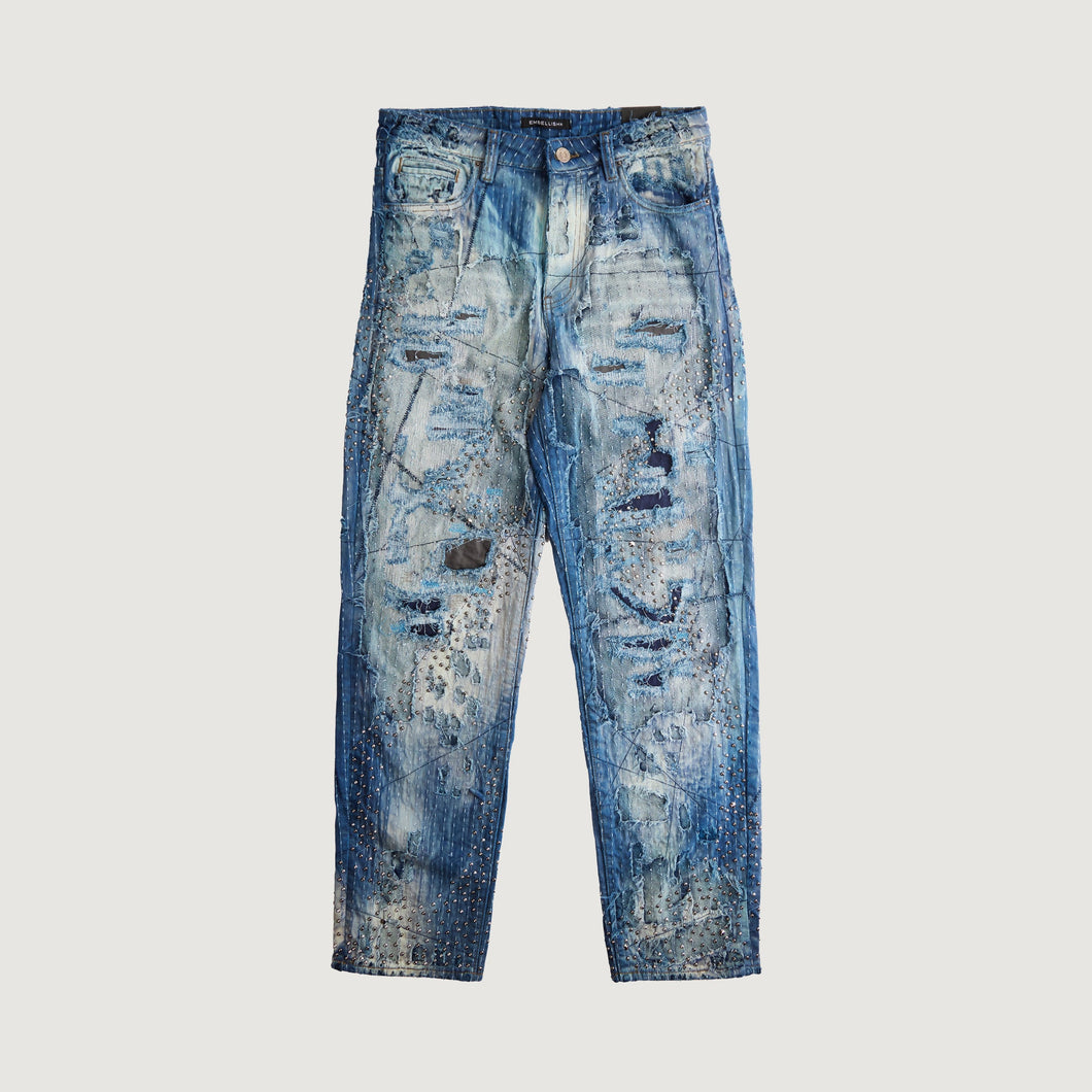 Embellish ; Neptune Boro Slim Straight Denim (Washed Indigo)