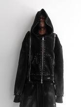 Load image into Gallery viewer, Demik - Black diamond 3x zip up hoodie
