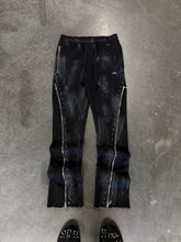 Load image into Gallery viewer, Demik - Black diamond 3x zip flared sweats
