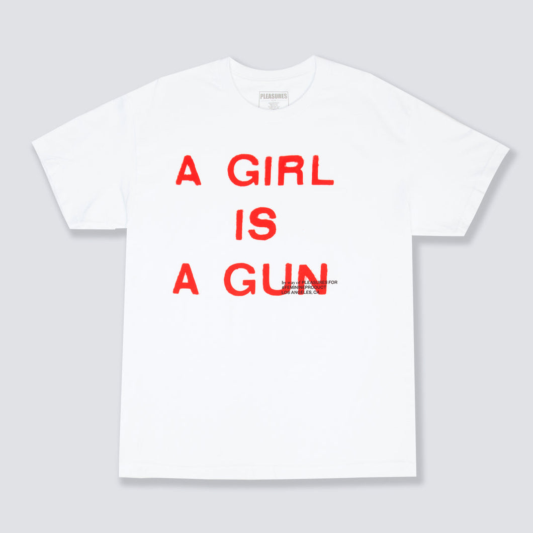 Pleasures - Girls is a gun , tshirt - white