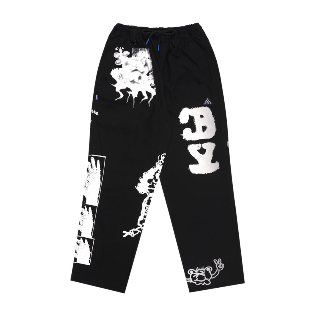 Devá States - Mk-4 printed easy pants , black