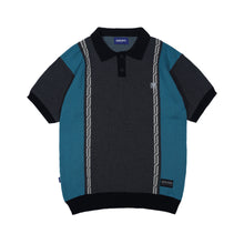 Load image into Gallery viewer, Devá States - Chain Jacquard Knit S/S Polo Shirt [Black/Multi]
