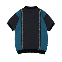 Load image into Gallery viewer, Devá States - Chain Jacquard Knit S/S Polo Shirt [Black/Multi]
