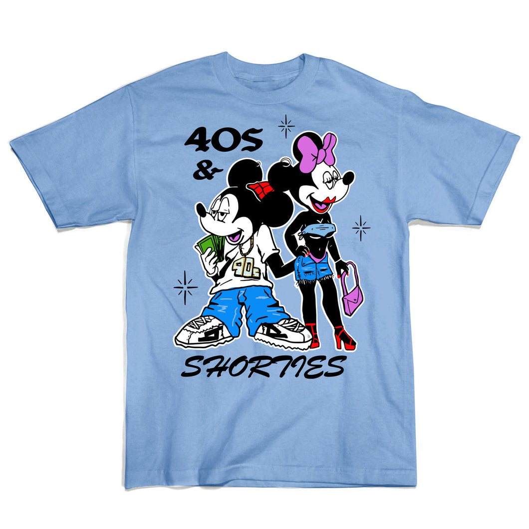 40s & Shorties - Toon Town tee , Carolina blue