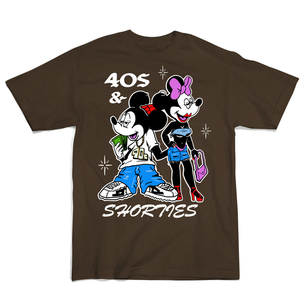 40s & Shorties - Toon town tee , brown