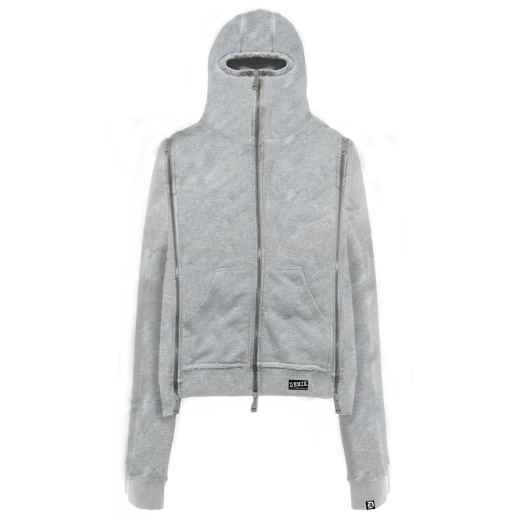 Demik - Grey 3x zip up hoodie V3