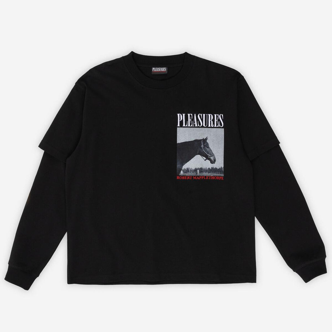 Pleasures - Horses Layered long sleeve - black