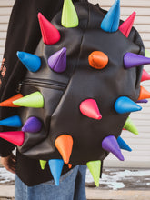 Load image into Gallery viewer, Mad Pax - Abracadabra multi color black spiked backpack
