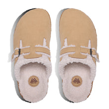 Load image into Gallery viewer, Malibu Sandals ; Flores Mule , Vegan Suede  Sherpa Crepe Rubber Oak Buff Tan
