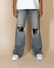 Load image into Gallery viewer, Eptm - Baggy distressed denim blue jeans
