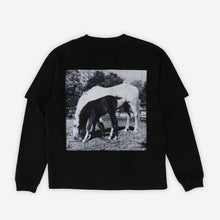 Load image into Gallery viewer, Pleasures - Horses Layered long sleeve - black
