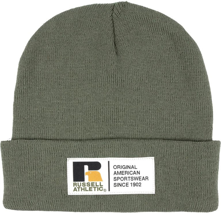 Russell Athletic ; workwear label beanie,  olive