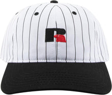 Load image into Gallery viewer, Russell Athletic ; stadium striped dad hat , blk/ offwht
