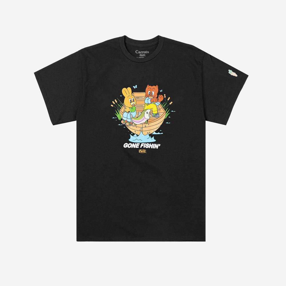 Felt x Carrots ; Gone Fishing tee, blk