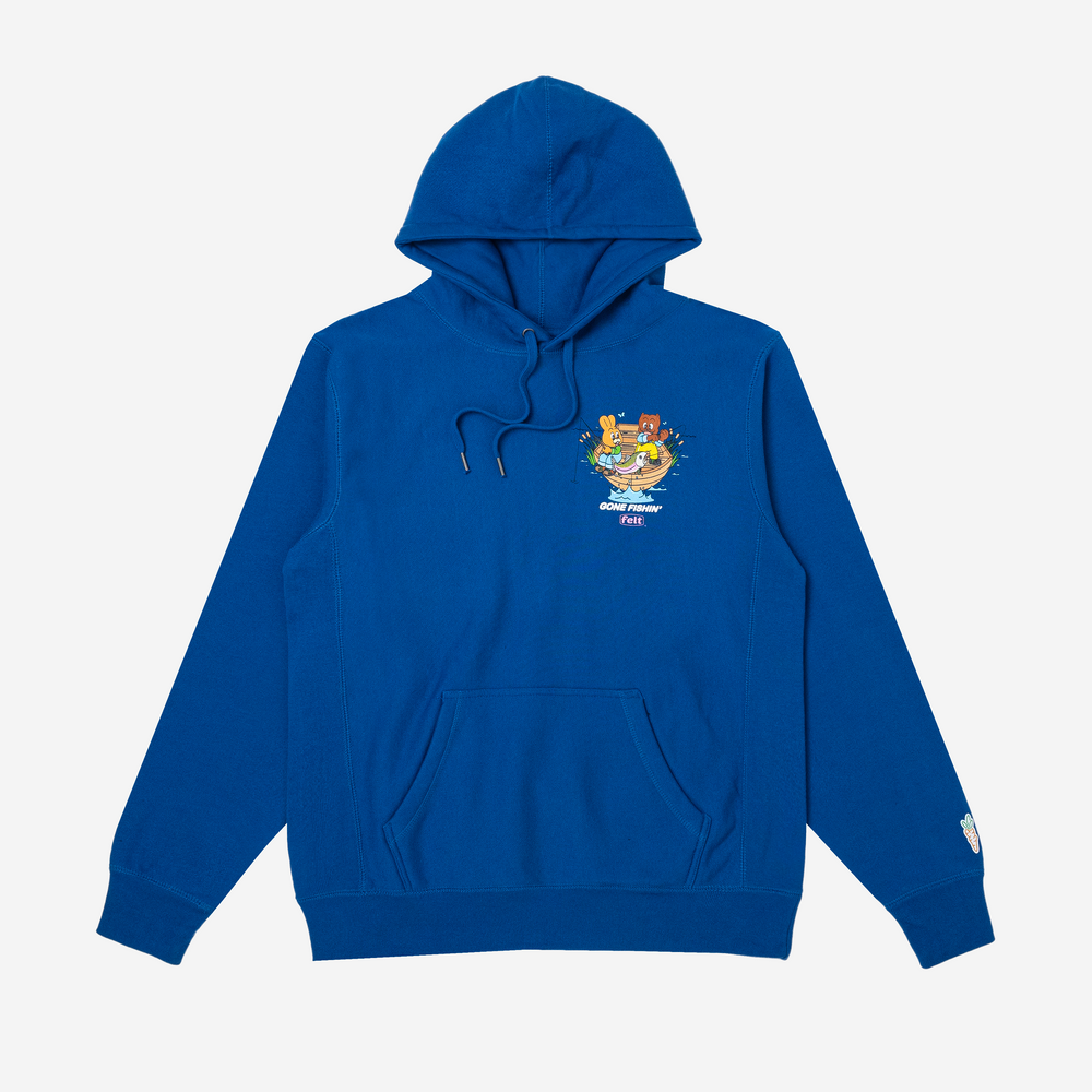 Felt x Carrtos ; Gone Fishing hoodie , royal