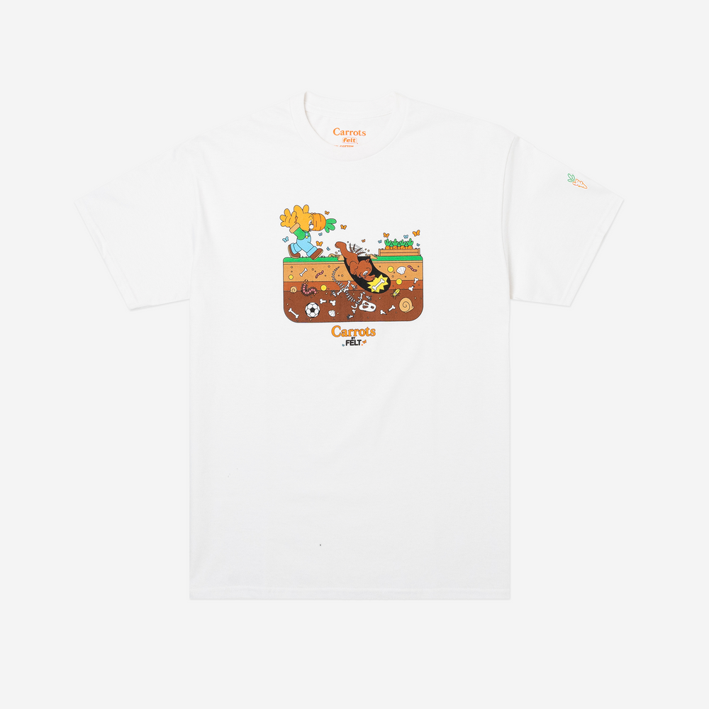 Felt x Carrots ; Backyard tee, wht